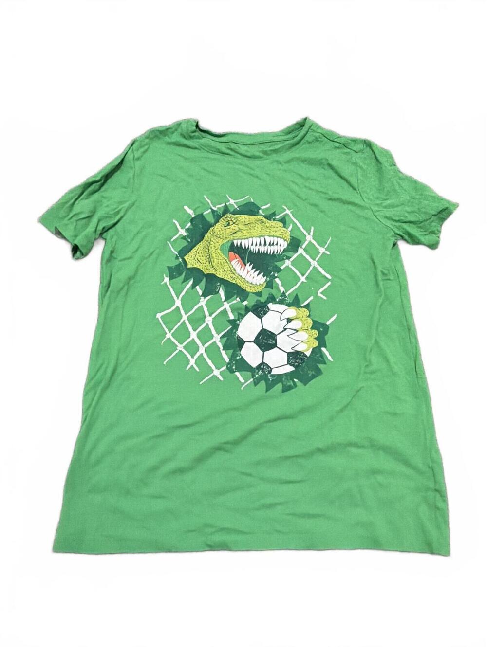 Cat & Jack Boys Green Dinosaur Soccer Tee XXL